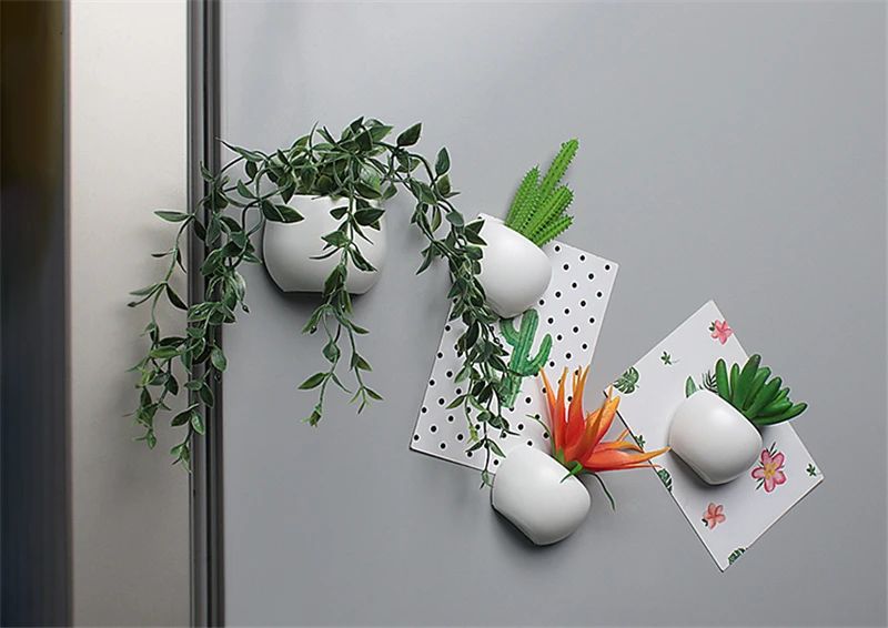 Креативные магниты на холодильник, имитация растений, магнитные стикеры на холодильник, милый кактус, суккулент, магнитный стикер