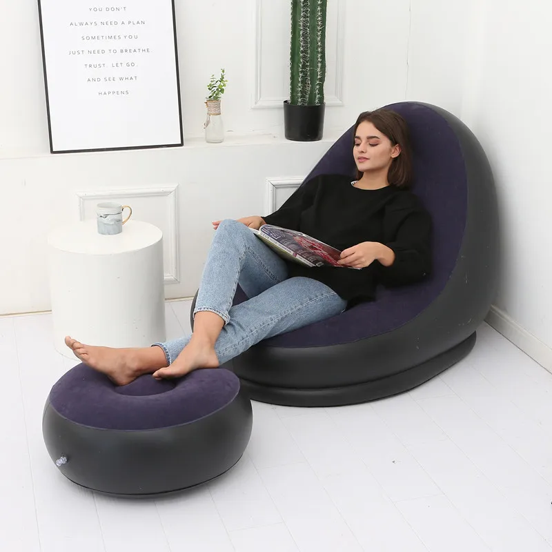 Inflatable pile coating sofa with pedal