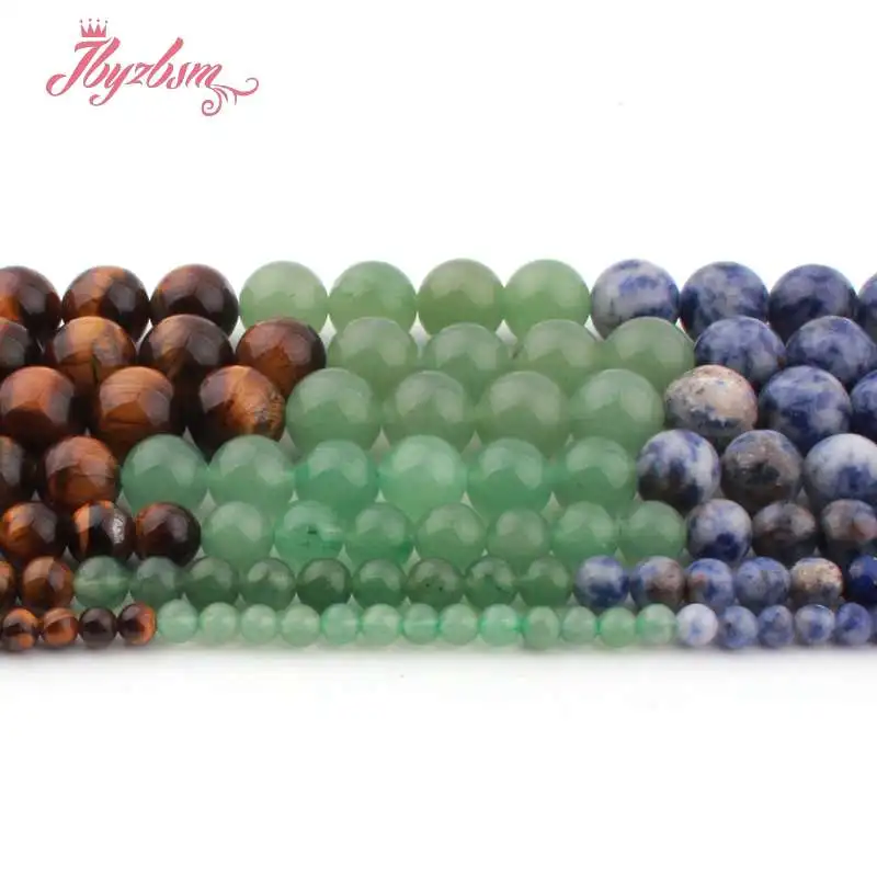 

Natural Amethysts Jasper Lapis Mixed Round Smooth Loose Stone Beads For DIY Jewelry Making Necklace Strand 15" 6/8/10/12MM
