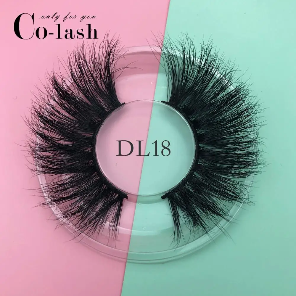 DL18 Colash 25 мм ручная работа натуральные густые ресницы для макияжа Инструменты для удлинения 3D норковые объемные мягкие Накладные ресницы - Цвет: DL18