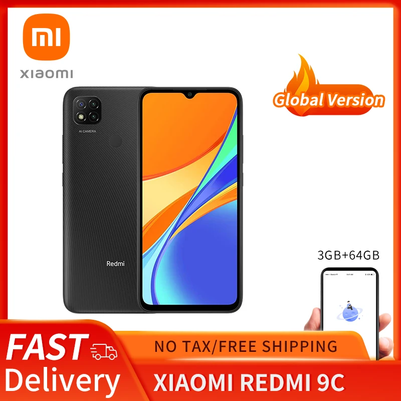 Xiaomi Redmi 9C Global Version 3GB 64GB Xiaomi SmartPhone 13MP Rear Camera MTK Helio G35 6.53