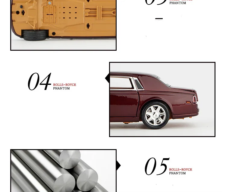 1/24 Rolls Royce Phantom литая под давлением Модель автомобиля игрушки металлический автомобиль Игрушечная модель автомобиля черная удлиненная коллекция лимузина 6 дверей