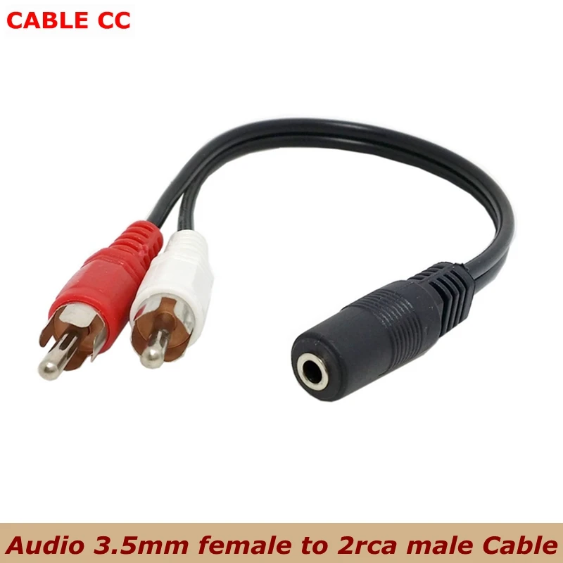3.5Mm 1/8 "Mini Spina Femmina Stereo A 2 Jack Maschio Rca Adattatore Audio Y Cavo Splitter Convertitore Audio Video Migliore Qualità