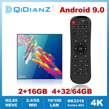 

A95XR3 Android 9.0 Quad Core Cortex-A53 Smart TV Box 2.4/5GHz Wifi BT 4.2 Media Player 4K Set Top Box Netflix Youtube VS H96 MAX