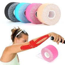 3,8 см* 5 м хлопок акриловая спортивная лента мышечное напряжение поддержка клея рулон фитнес травма мышечное напряжение защитные ленты лента для первой помощи