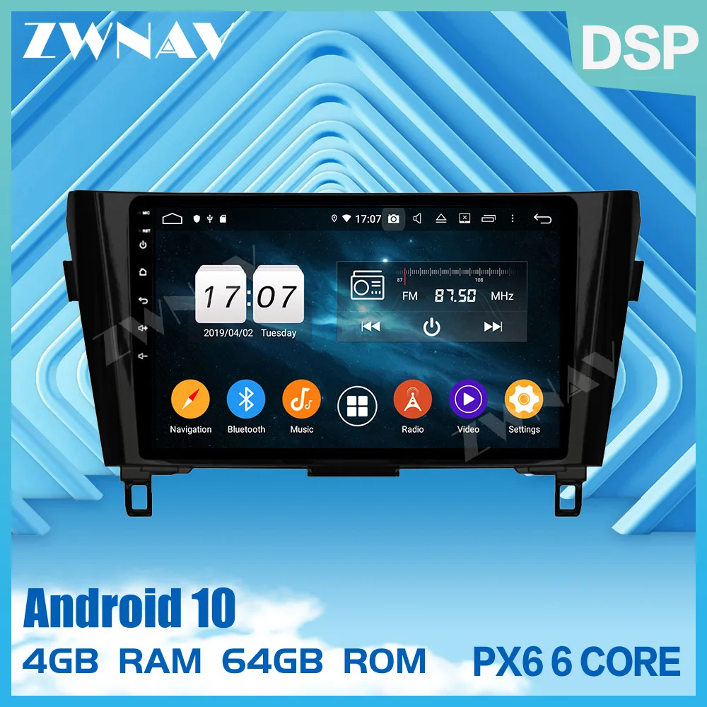 2 din IPS PX6 экран Android 10 0 Автомобильный мультимедийный плеер для Nissan X TRAIL Qashqai 2014 2020