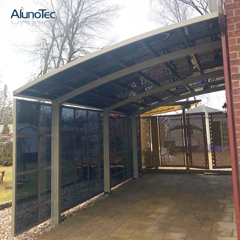 Alunotec Single Carport Garages Shelter for Parking Lot Size 5.5m Length x 3m Projection x 3m Height