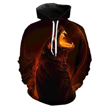 

fire wolf hoodie men 3d print hooded sweashirts/shirts/pants fashion harajuku punk casual shorts funny streetwear hip hop hoody