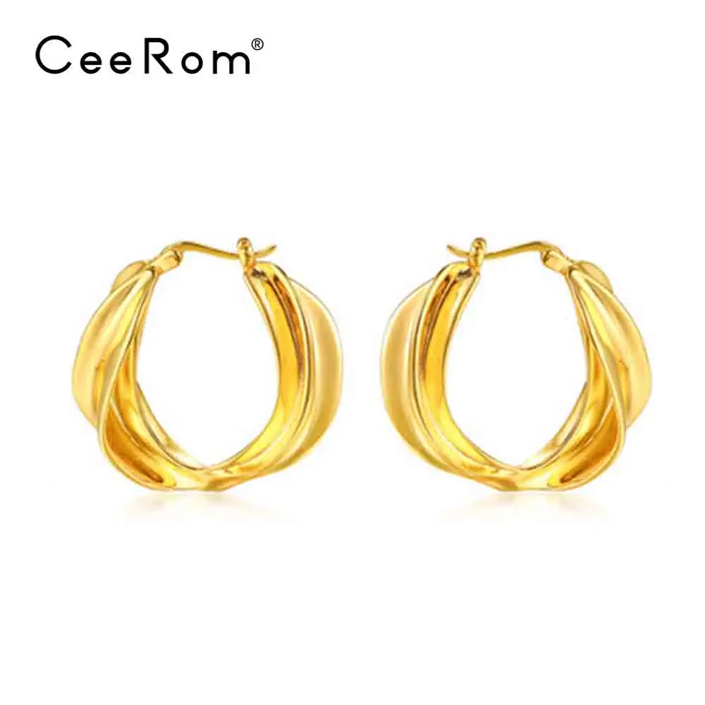 

CeeRom Twist Geometric Surface Dangle Earrings Gold Color Earings Drop Earrings For Women Paris Fashion Jewelry brinco