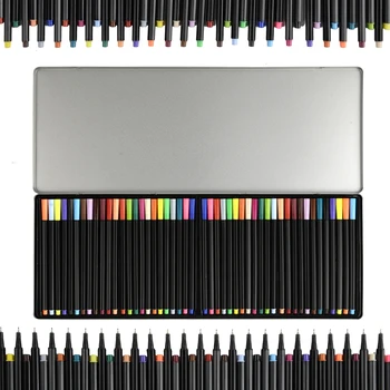 

CONDA fineliner Pen 24 Colors 48 Pack Fine Tip Coloring Markers with A Tin Box