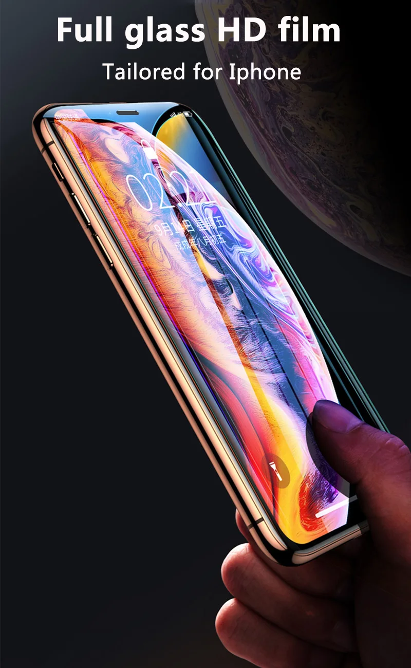 Golden armor protective glass for iPhone 5 SE 6 6S 7 8 plus Tempered glass on iphone 8 7 6 X R XS MAX screen protector Film