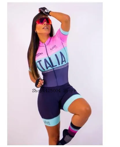 Розовый Kafitt Pro Team триатлон костюм женский Велоспорт Джерси Skinsuit комбинезон Майо Велоспорт Ropa ciclismo набор гелевая подкладка