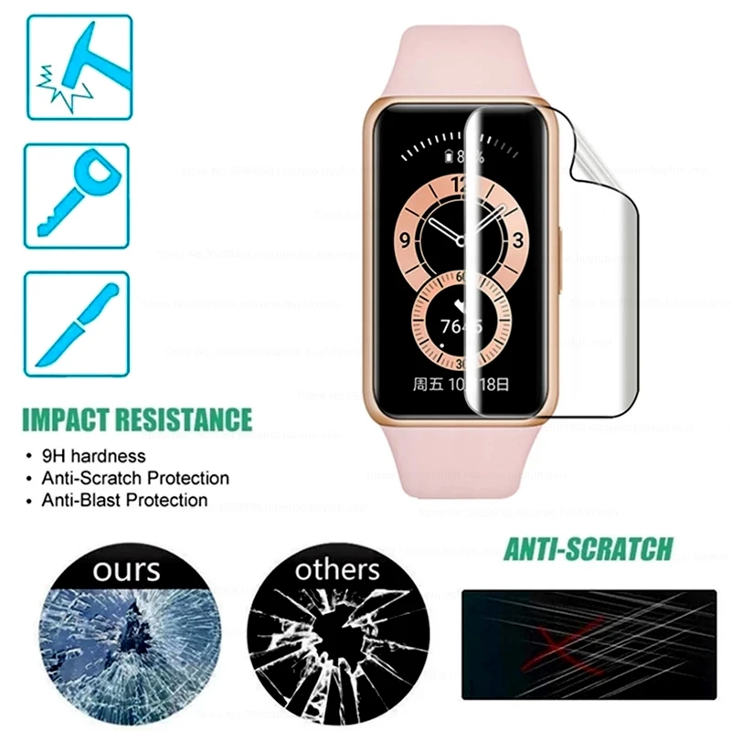 3-12PCS Soft Hydrogel Film For Huawei Band 6 Band6 9D Curved Protective Film Hauwei Huawey Band 6 Pro Smart Wristband Not Glass