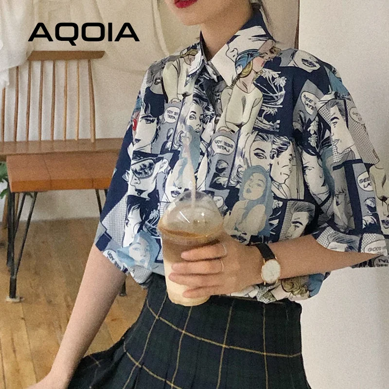 Chic Japanese style Cartoon print Women 