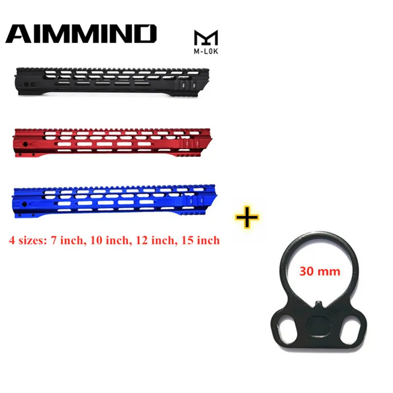 

7 10 12 15 inch AR 15 Handguard Quad Rail MLOK Handguard Picatinny Rail for M4 M16 With Sling mount Adapter