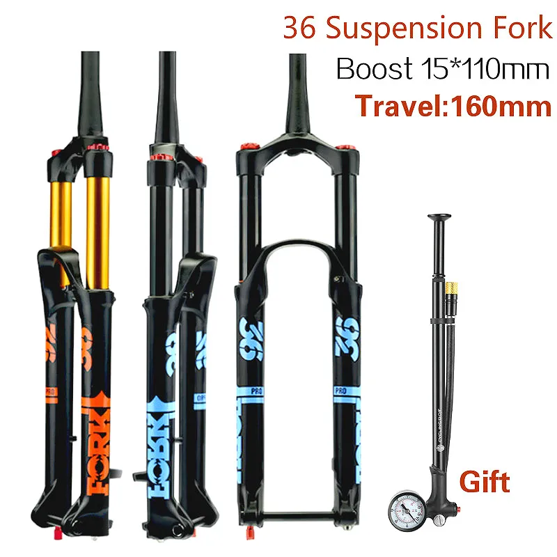 36 Suspension Fork DH AM Down Hill Thru Axle 110MM*15MM Travel 160MM Mountain Bike MTB AIR Performan over SR SUNTOUR EPIXON | Спорт и
