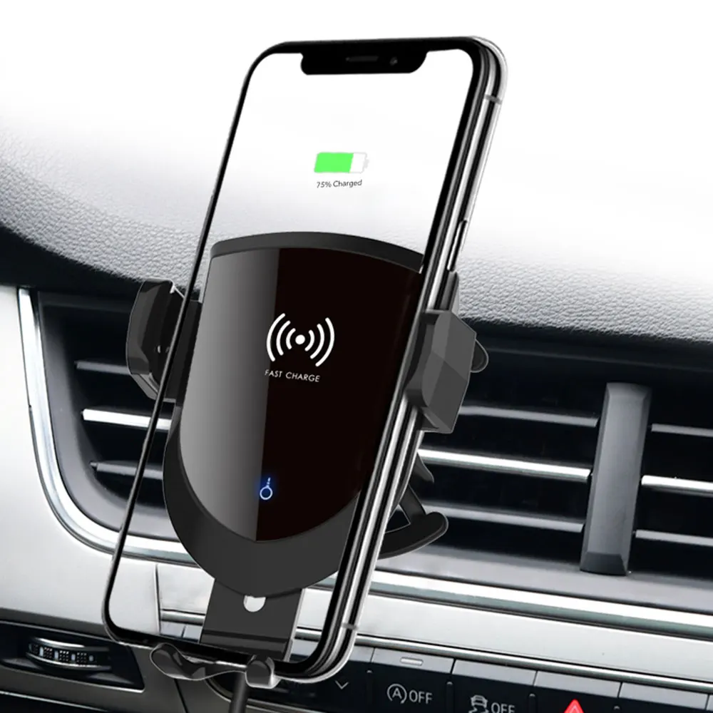 

10W Car Smart QI Wireless Charger Automatic Clamping Infrared Sensor Vent Fast Charging Phone Holder For iPhone Samsung Xiaomi