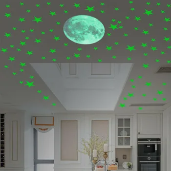 

435Pcs Stars And Moon Shape Glow In The Dark Luminous Planet Space Wall Stickers Decal For Children Room Imaginative