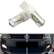 2x T20 7440 7443 w21/5 w w21w для чипа CREE лампы Белый DRL дневного света для Polo 6C