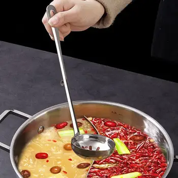 

Round Stainless Steel Colander Soup Spoon Oil Filter Colanders Hook Scoop Oil Strainers Kitchen Utensil