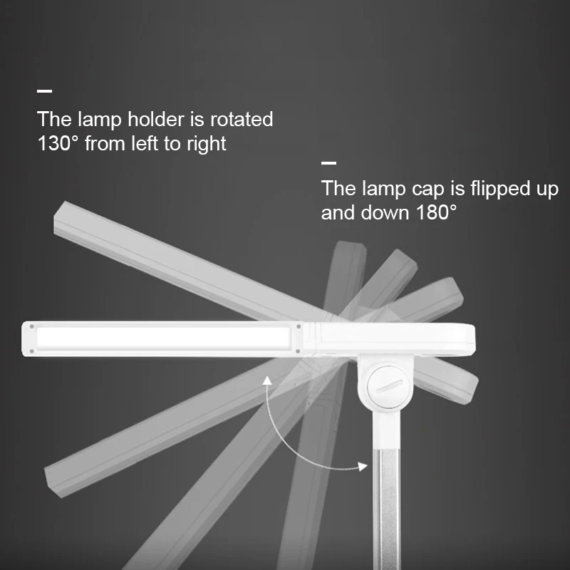 Светодиодный настольный светильник с защитой глаз, настольная лампа с регулируемой яркостью, регулируемый сенсорный складной светильник для чтения школьниц