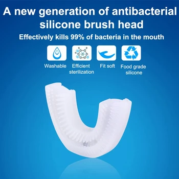 

HOT!360 U Shape Replacement Brush Smart Automatic Ultrasonic Toothbrush Replacement Silicone Head