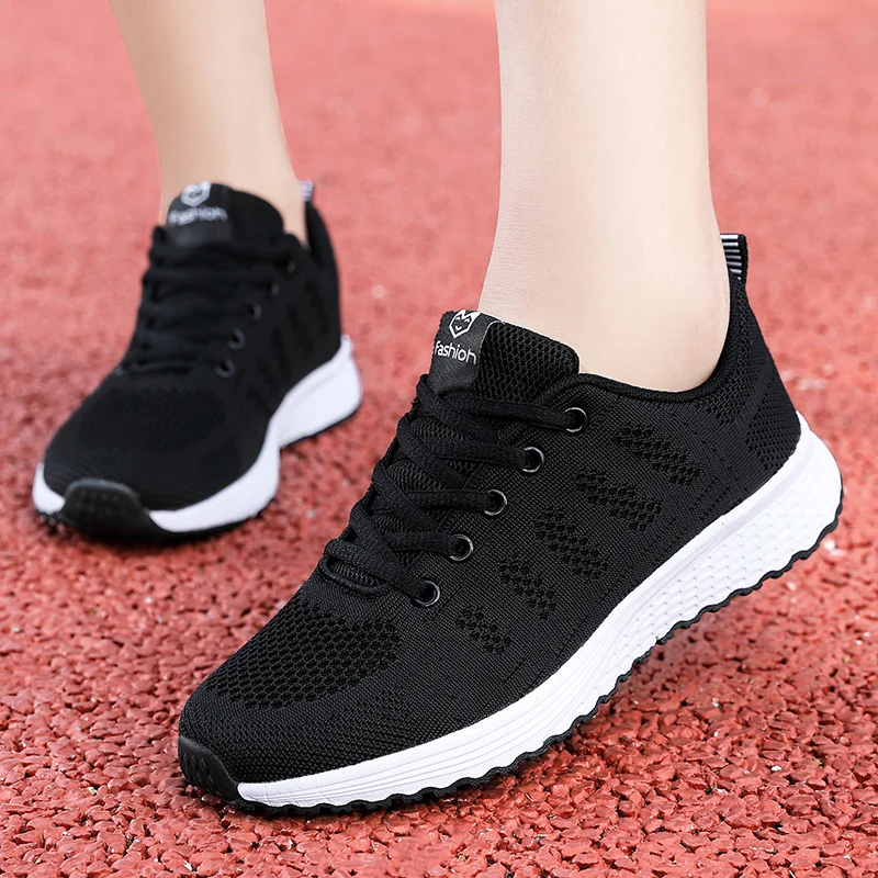 Running Shoes Women Casual Sport Men Running Weave Air Mesh Sneakers Non Slip Breathable Jogging