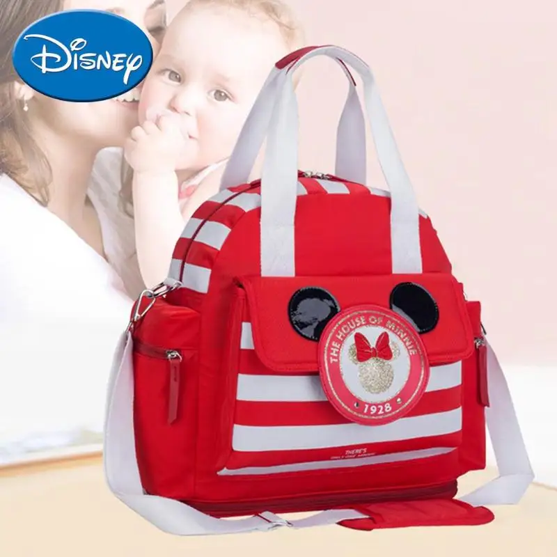 DISNEY модная сумка для подгузников классический мультфильм уход за новорожденным Мумия сумка Оксфорд Ткань подгузник Органайзер сумка на плечо Микки Минье сумка