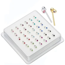 

Lot Of 36Pcs Fine Jewelry 925 Sterling Silver Hiphop Nose Ring Nose Stud Pin Star Dangle Nose Body Piercing Nariz Plata Mujer