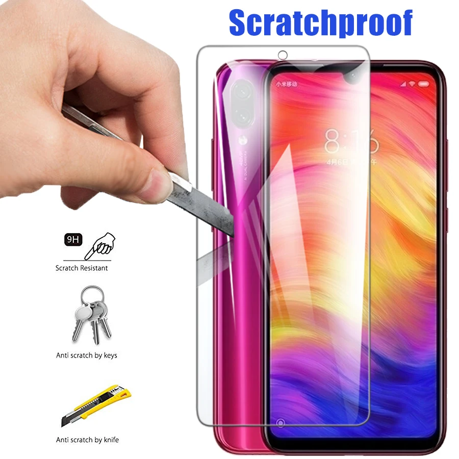Protective glass on for xiaomi redmi note7 pro screen protector red mi note 7 armor cam tempered glas 7pro buy redmy rdmi mat 9h