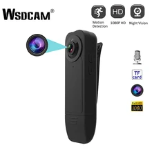 Câmera de vídeo hd 1080p min vestível, gravador de vídeo com visão noturna e detector de movimento camcorder