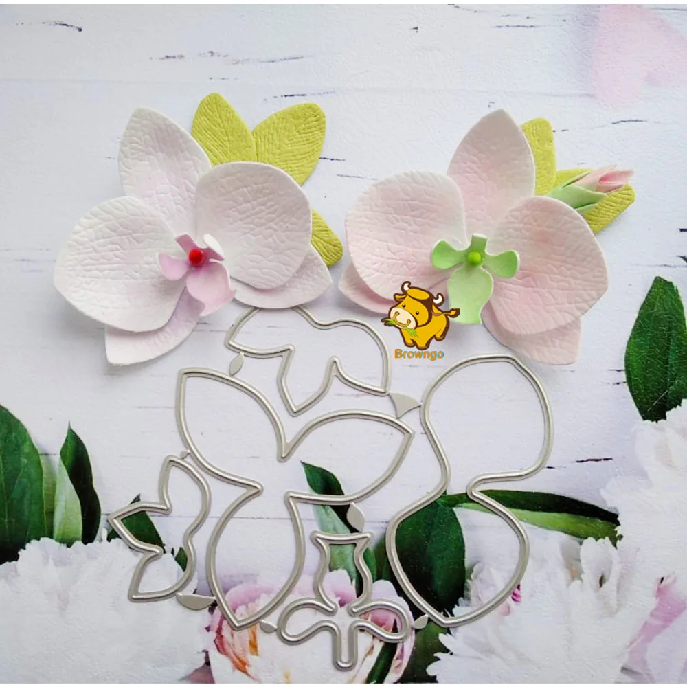 Phalaenopsid-troqueles de Metal para flores plantilla para repujado, álbum de recortes de papel DIY, regalos, confección de tarjetas nuevas plantillas para 2020
