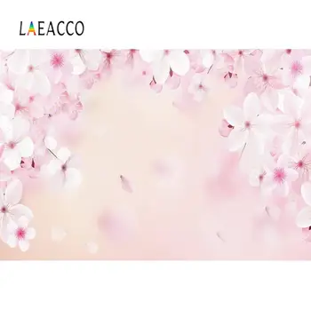 

Laeacco White Blossom Cherry Flower Petal Polka Dot Spring Baby Newborn Scenic Photo Background Photography Backdrop Photostudio