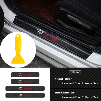 

4Pcs Car styling Threshold Door Sill Pedal Protector Carbon Fiber Stickers for LEXUS UX CT IS ES GS LS RX LX RC LC Accessories
