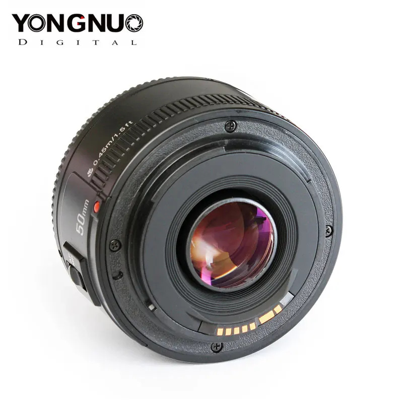 Светодиодная лампа для видеосъемки YONGNUO объектив YN50 мм 50 мм F1.8 Камера объектив для цифровой однообъективной зеркальной камеры Canon EOS 10D 20D 30D 40D 50D 1D для Nikon D80 D90 D7000 D7100 D7200 DLSR Камера