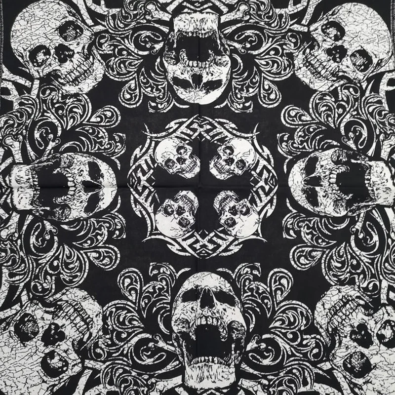 cotton bandana Skull Square Scarf Headband For Women Men Boys Girls