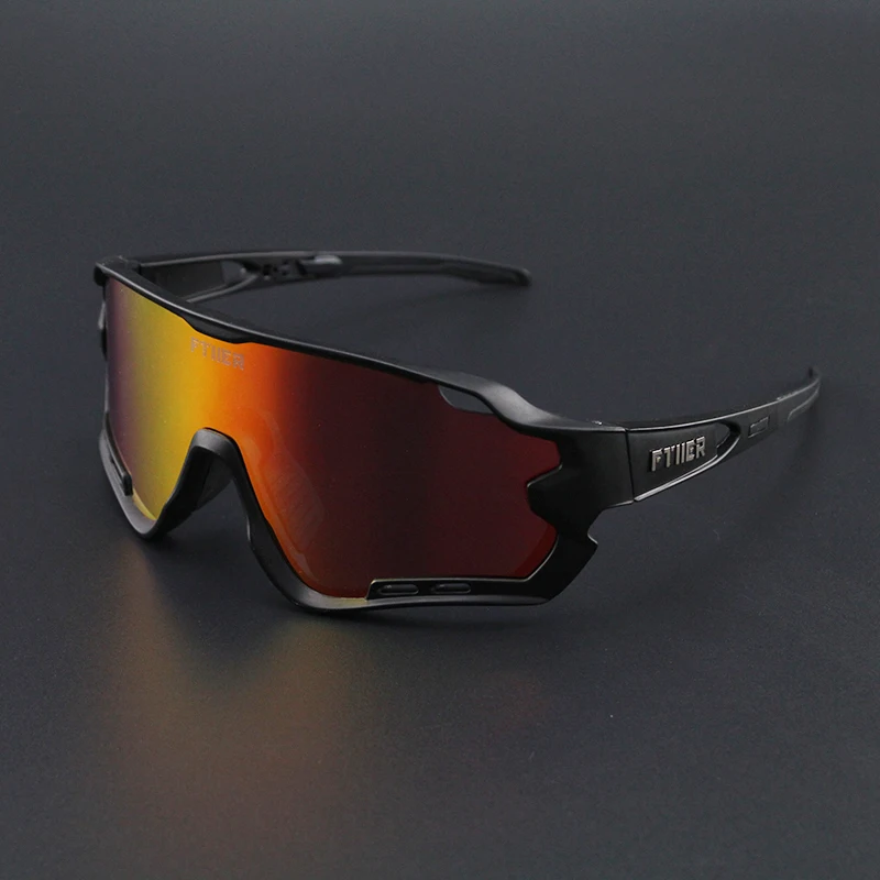 Новые спортивные товары для мужчин и женщин, уличные дорожные очки для горного велосипеда, мотоциклетные солнцезащитные очки - Color: Black