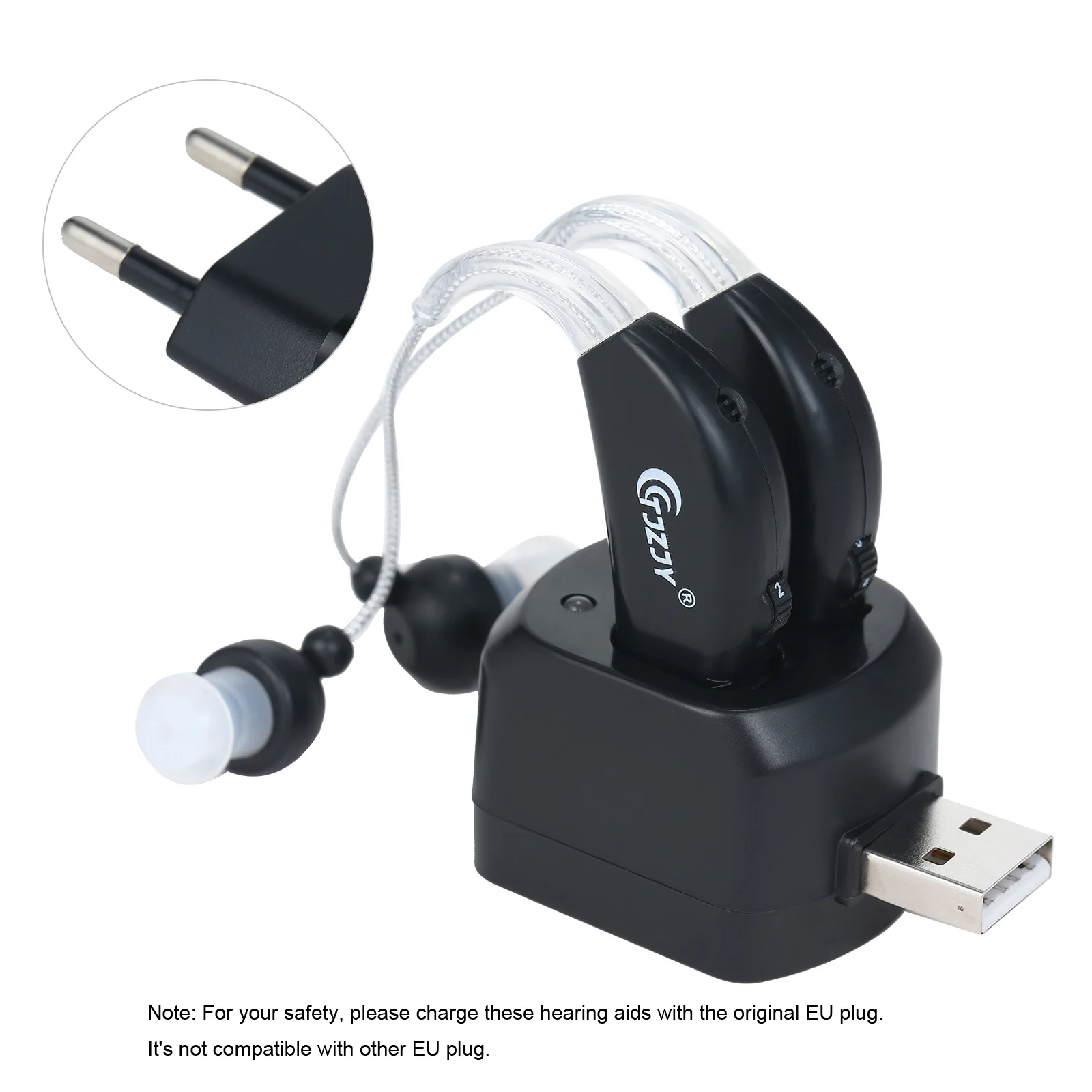 Hearing Aids Hearing Amplifier Rechargeable 2PCS for Seniors Adults Assist Devices with Charging Base