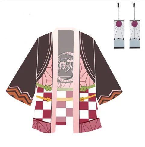 Japan Anime Demon Slayer Harajuku Cosplay 3D Print Streetwear Men Women Fashion Kimono Tees Tops Oversized kids Jackets Clothing family of 3 halloween costumes Cosplay Costumes
