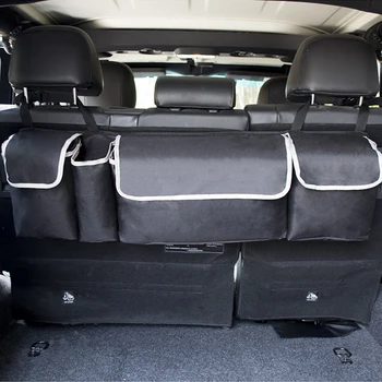 

ODOMY Universal Car Seat Organizer Trunk Back Seat Back Storage Bag Net High Capacity Interior Accessories