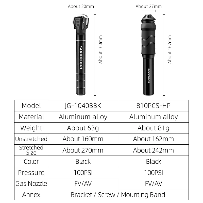 ROCKBROS Bicycle Pump Mini Portable Light Aluminum Alloy Bike Pump Presta Schrader Valve MTB Road Cycling Air Tire Inflator Pump ROCKBROS Bicycle Pump Mini Portable Light Aluminum Alloy Bike Pump Presta Schrader Valve MTB Road Cycling Air Tire Inflator Pump