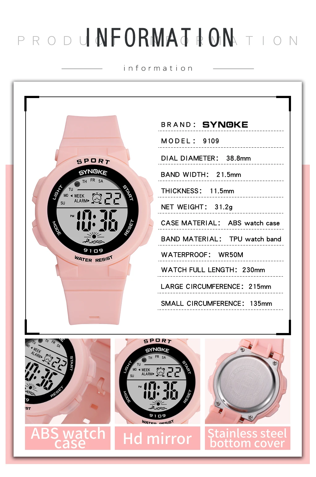 SYNOKE модные женские часы цифровые спортивные женские часы 50 м водонепроницаемые для мальчиков и девочек студенческие наручные часы с будильником Relogio Feminino