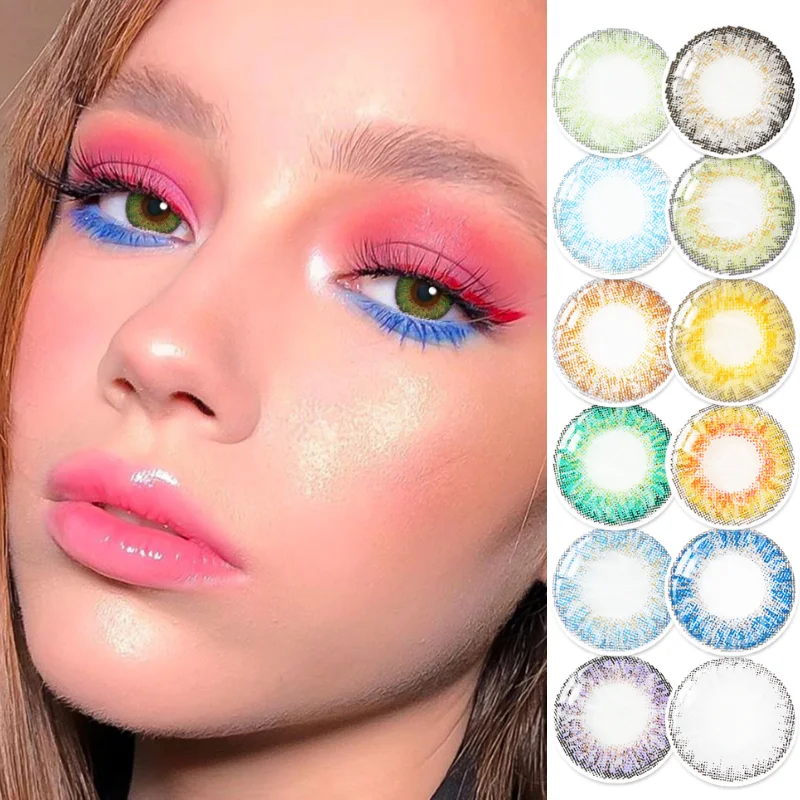 2pcs Three Tone Series Color Contact Lenses Colored Eye Contacts Non
