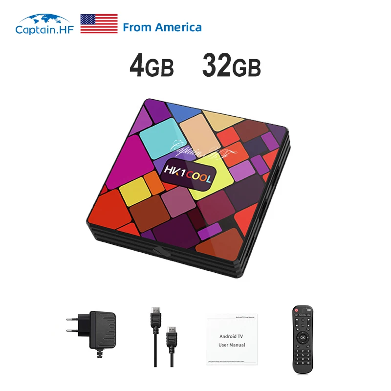 4GB 32GB США капитан HF Smart tv Box HK1COOL Android 9,0 2,4G/5G Wifi BT4.0 RK3318 Четырехъядерный 4K Full HD hk1 классная приставка Netflix - Цвет: 4GB 32GB