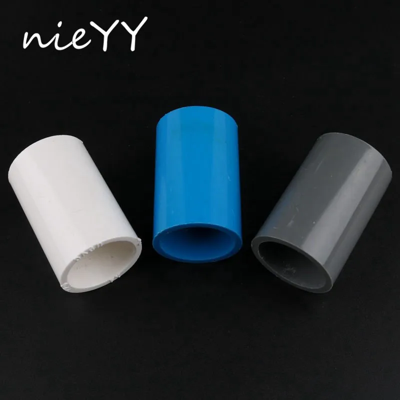 

1pc PVC 40mm Pipe Straight Coupling Connector Water Supply Pipe Equal Diameter Joints Garden Irrigation Fish Tank Pipe Accessory