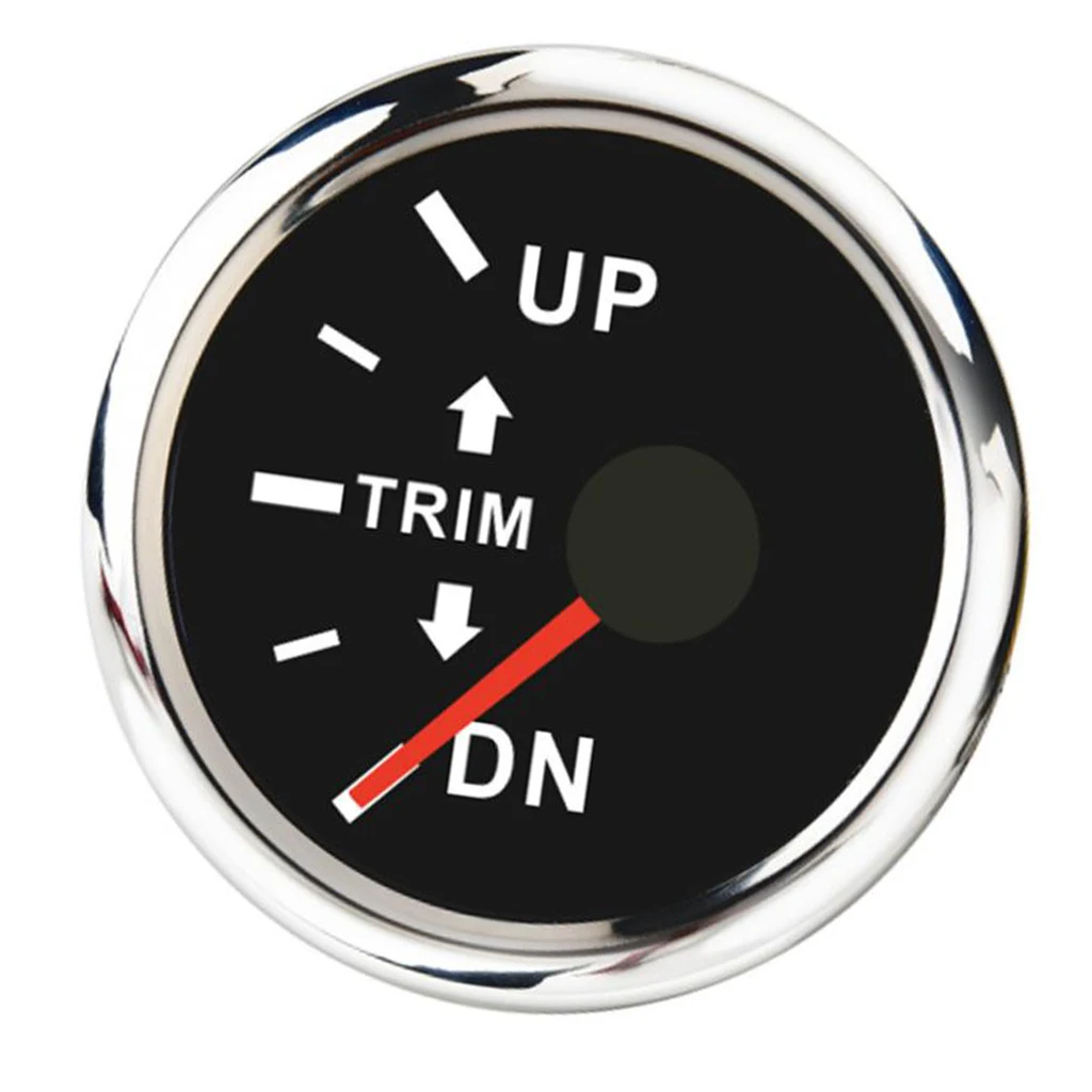Marine Boat Outboard Engine Trim Tilt Gauge, 9-32V 0-190 Ohm, UP-DN -Left Display