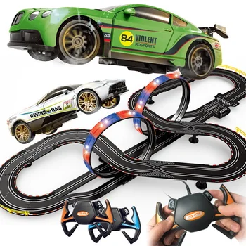 

Electric Railway Train Track Set Slot Car Toy Autorama Circuit Voiture Double Remote Control Race Track For Boy Toys Child Gift