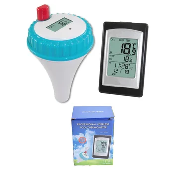 

Professional Digital LCD Display Wireless Swimming Pool Thermometer Pond SPA Hot Tub Temperature Meter Date Alarm Clock Function