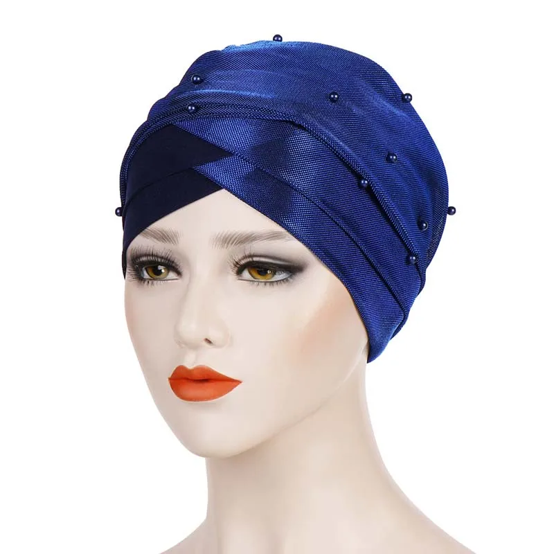 

African Turban India Cap Cross Inner Cap Hijab Islamic Head Wear Hat Headband Head Scarf Headwrap Women Banadana Scarf Headwear