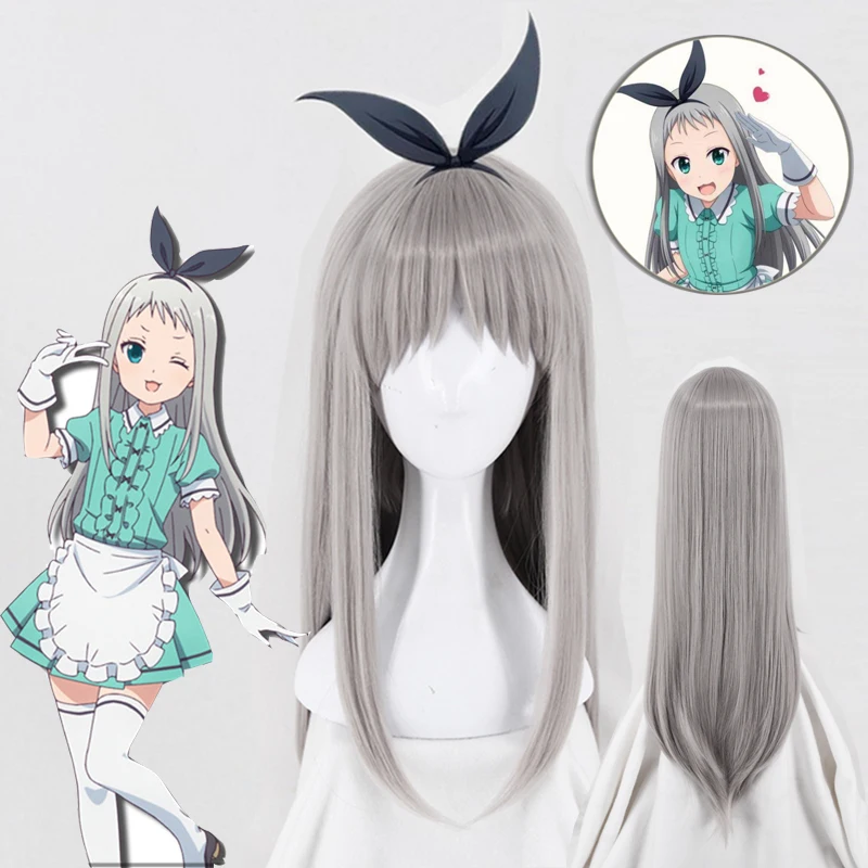 2019 японский аниме смешанный S Kanzaki Hideri AU прямой длинный серебристо-серый косплей